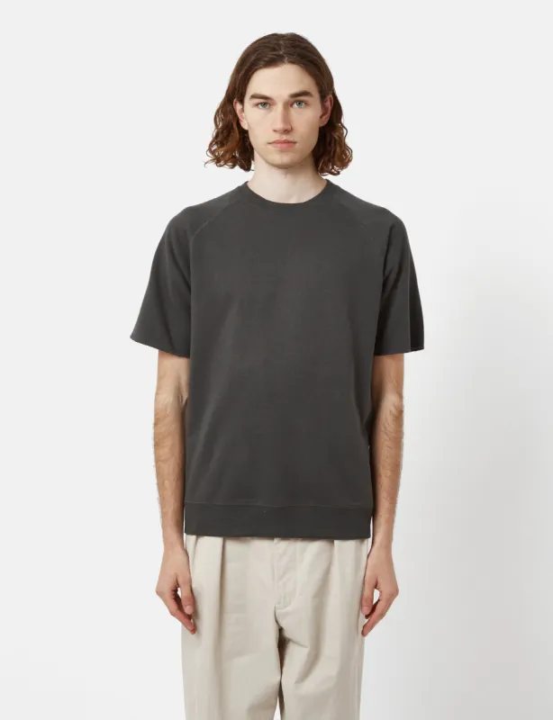 Beams Plus Short Sleeve Sweatshirt (Cut Off) - Black sold by Article London