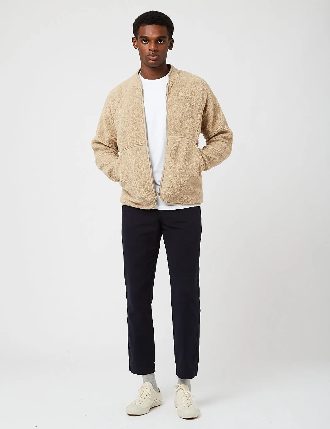 Folk Puzzle Zip Fleece Jacket - Oat Beige sold by Article London product image thumbnail 3