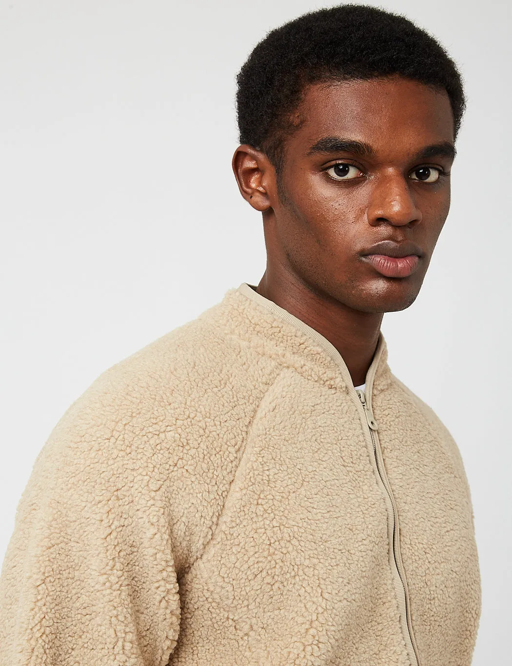 Folk Puzzle Zip Fleece Jacket - Oat Beige sold by Article London product image thumbnail 2