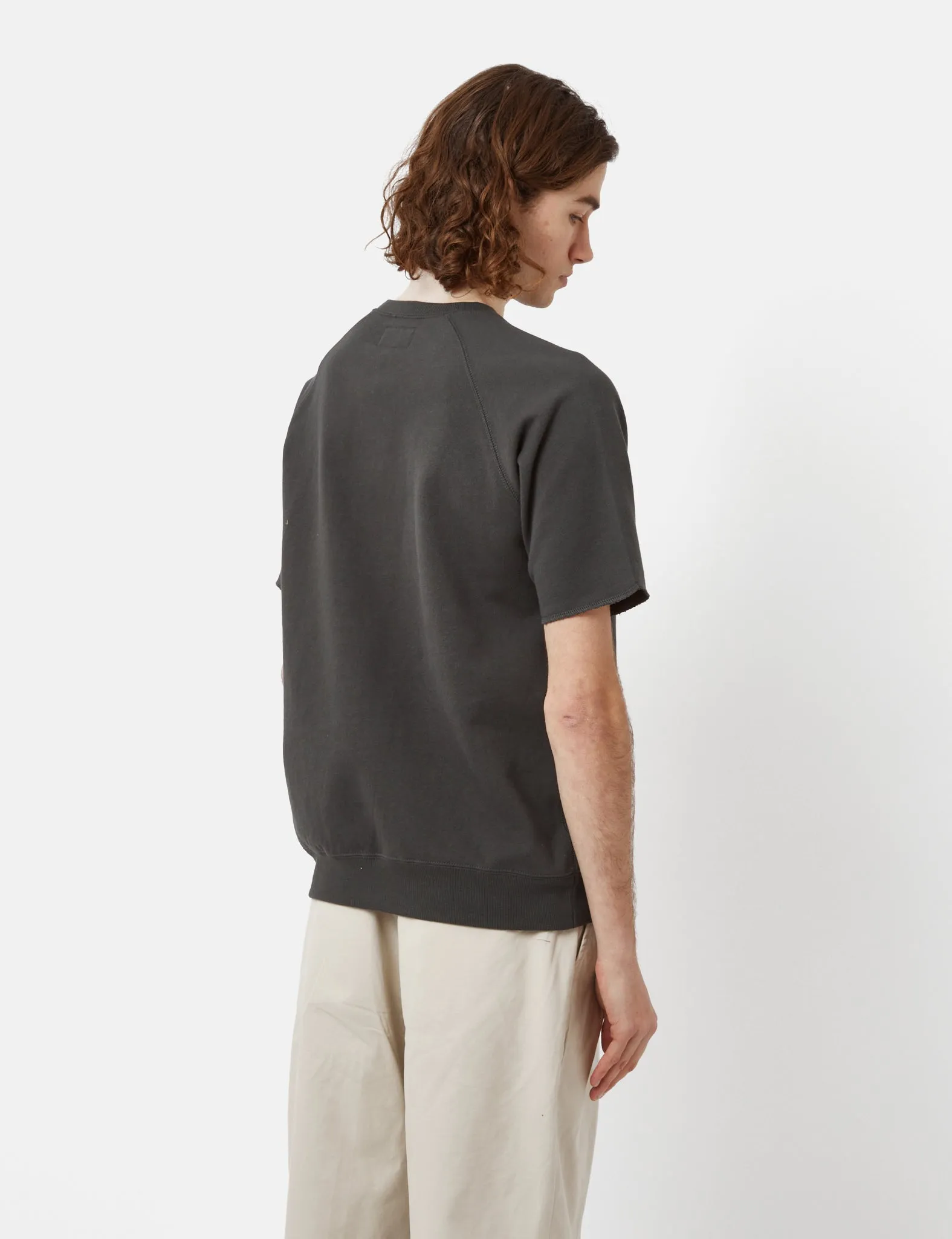 Beams Plus Short Sleeve Sweatshirt (Cut Off) - Black sold by Article London product image thumbnail 4