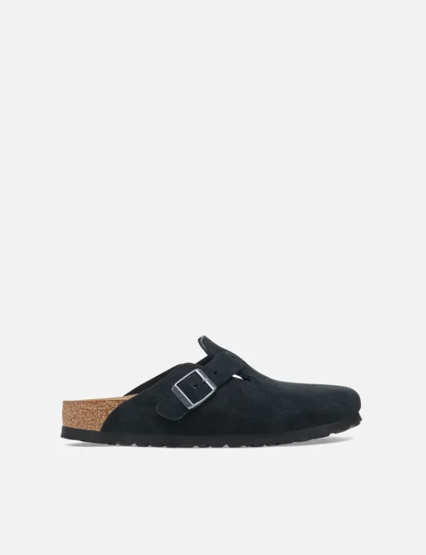 Birkenstock Boston Suede Clogs (Regular) - Black sold by Article London