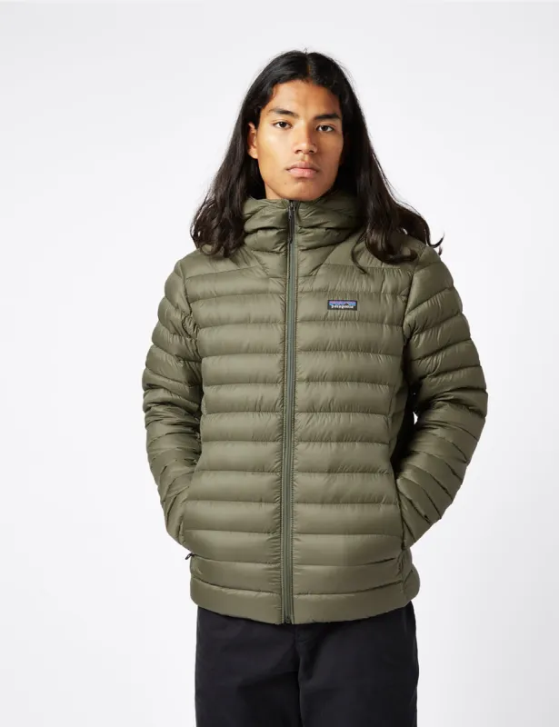 Patagonia Down Sweater Hooded Jacket - Basin Green sold by Article London
