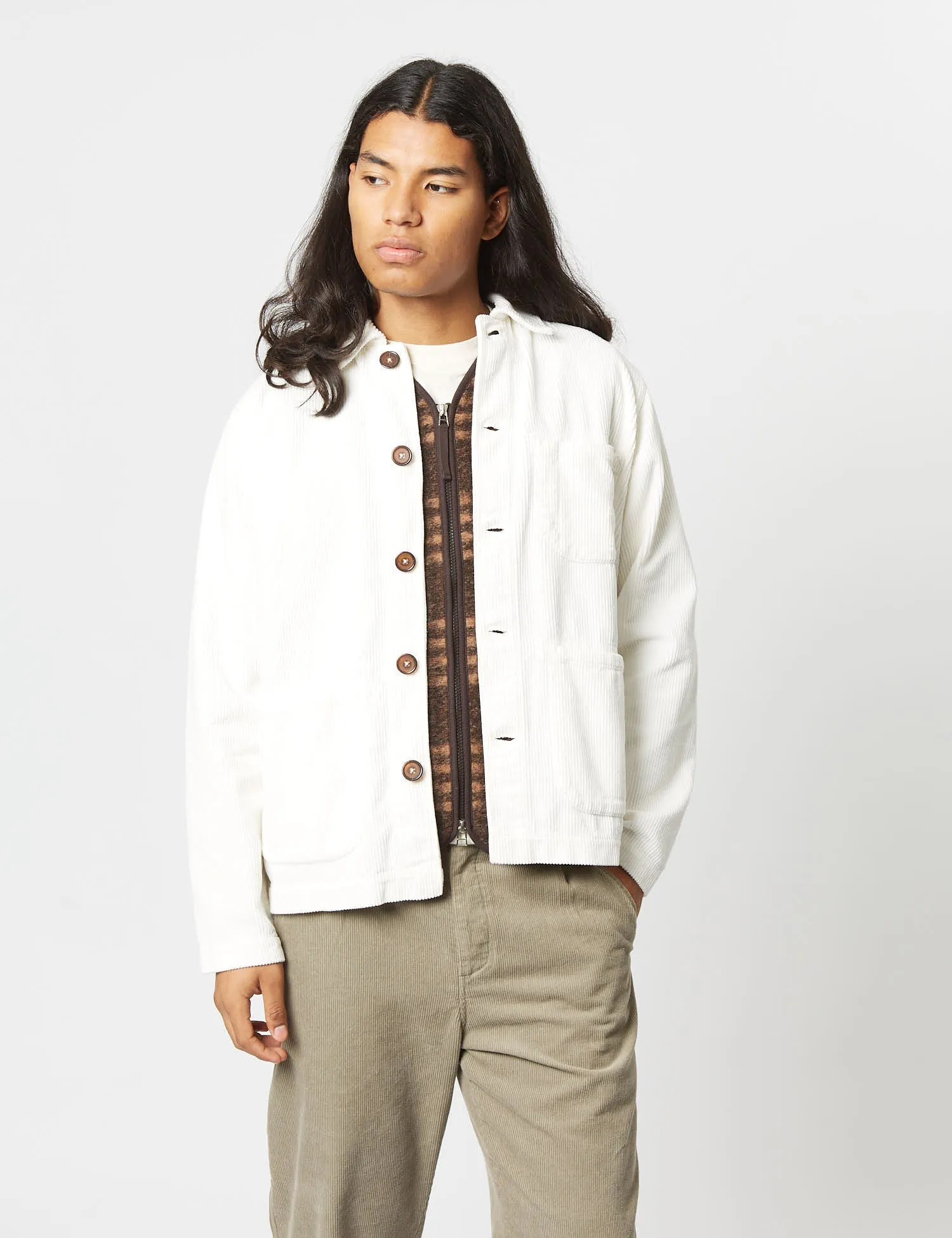 Universal Works Field Jacket (Corduroy) - Ecru sold by Article London product image thumbnail 3