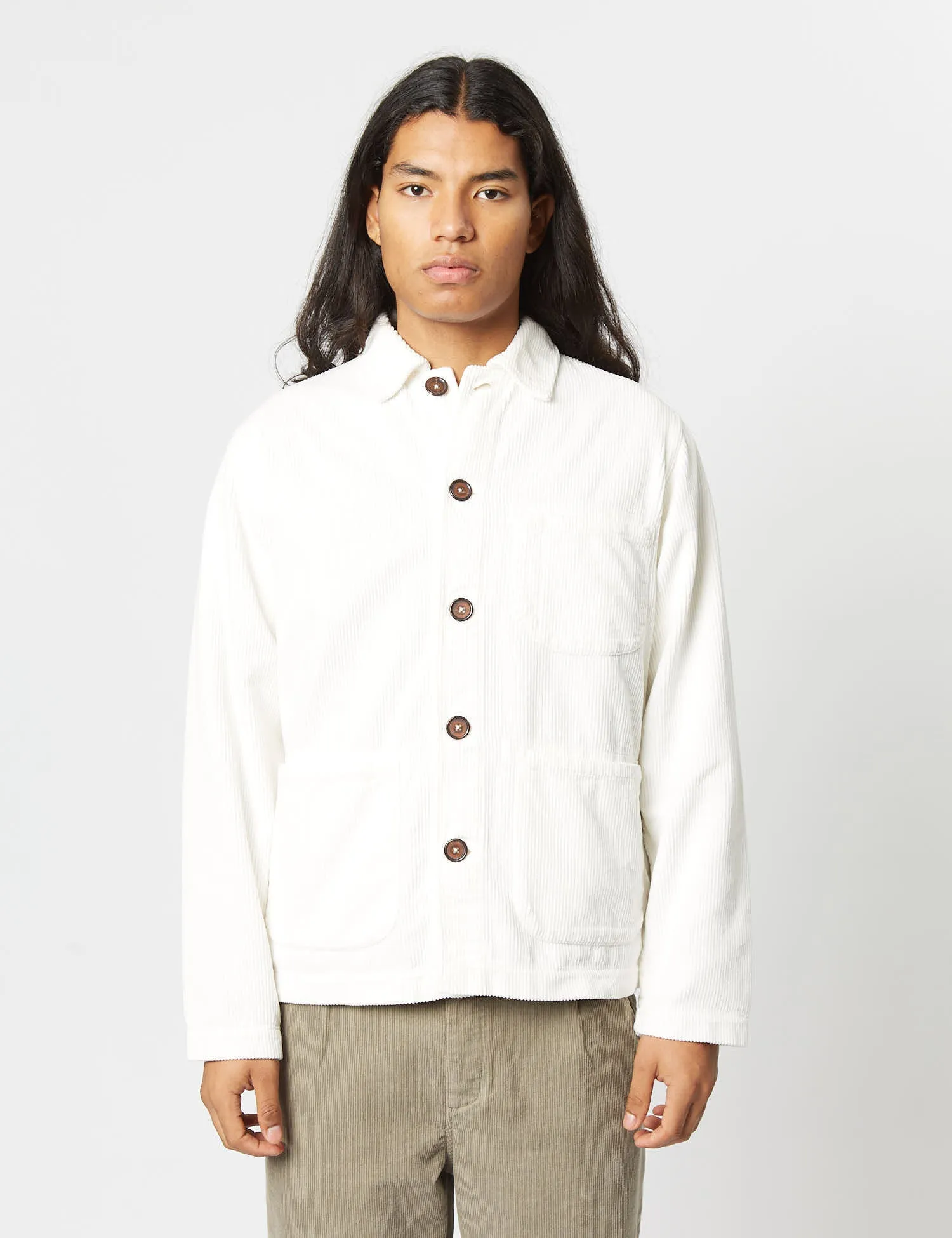 Universal Works Field Jacket (Corduroy) - Ecru sold by Article London