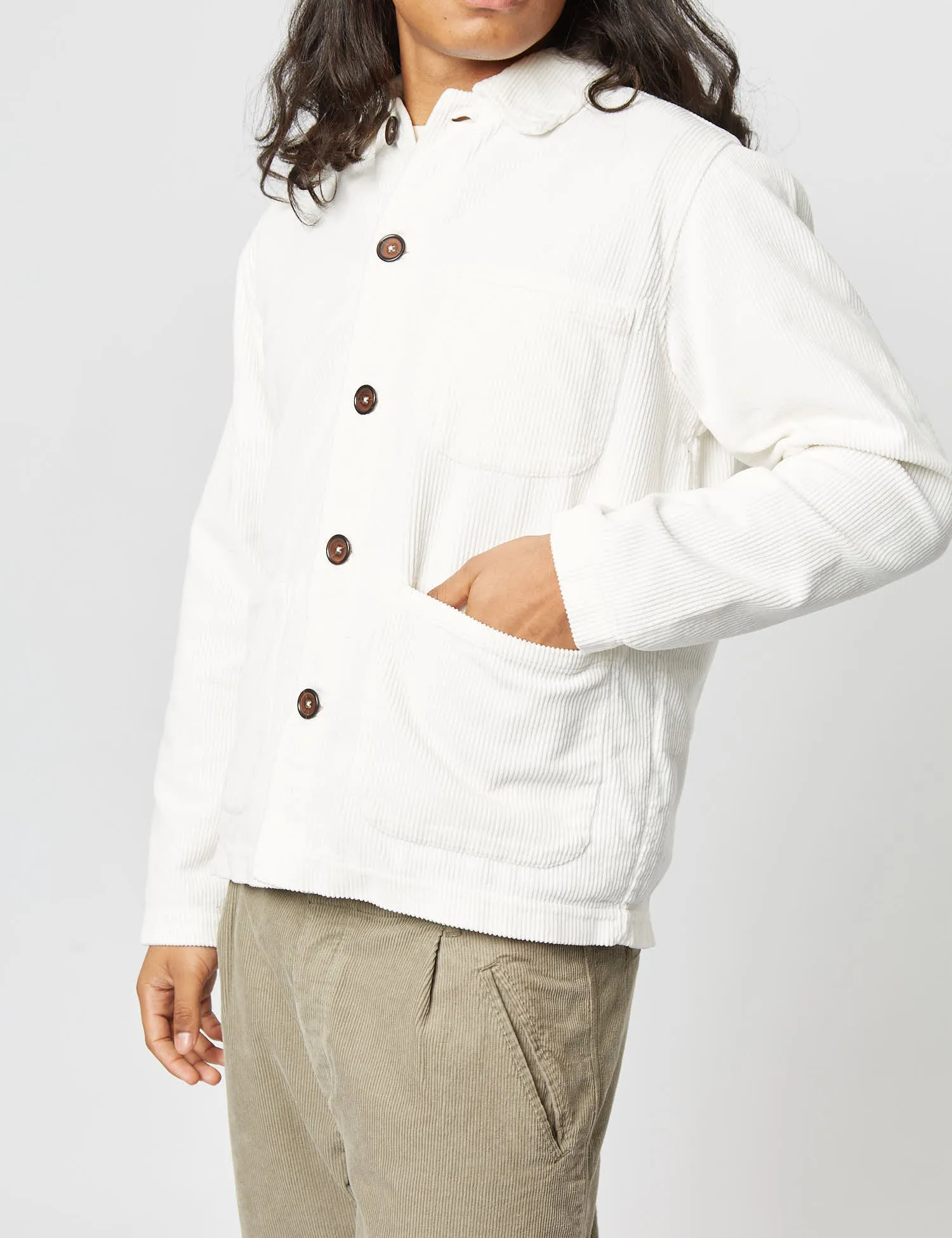 Universal Works Field Jacket (Corduroy) - Ecru sold by Article London product image thumbnail 2