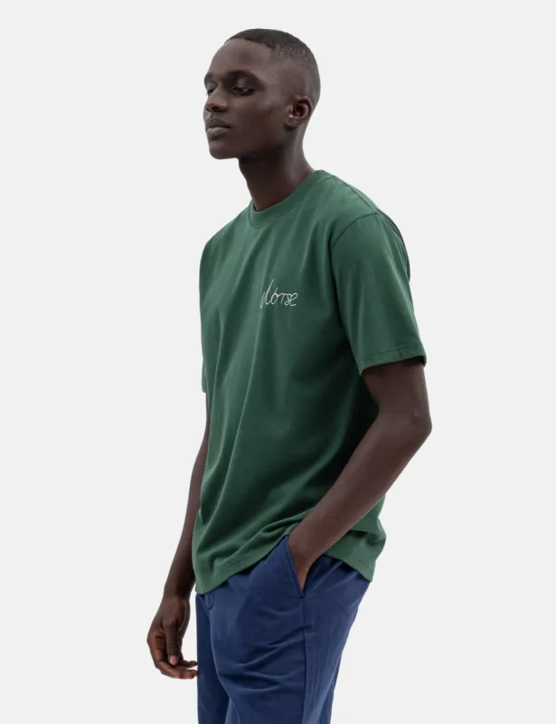 Norse Projects Johannes Logo T-Shirt - Dartmouth Green sold by Article London