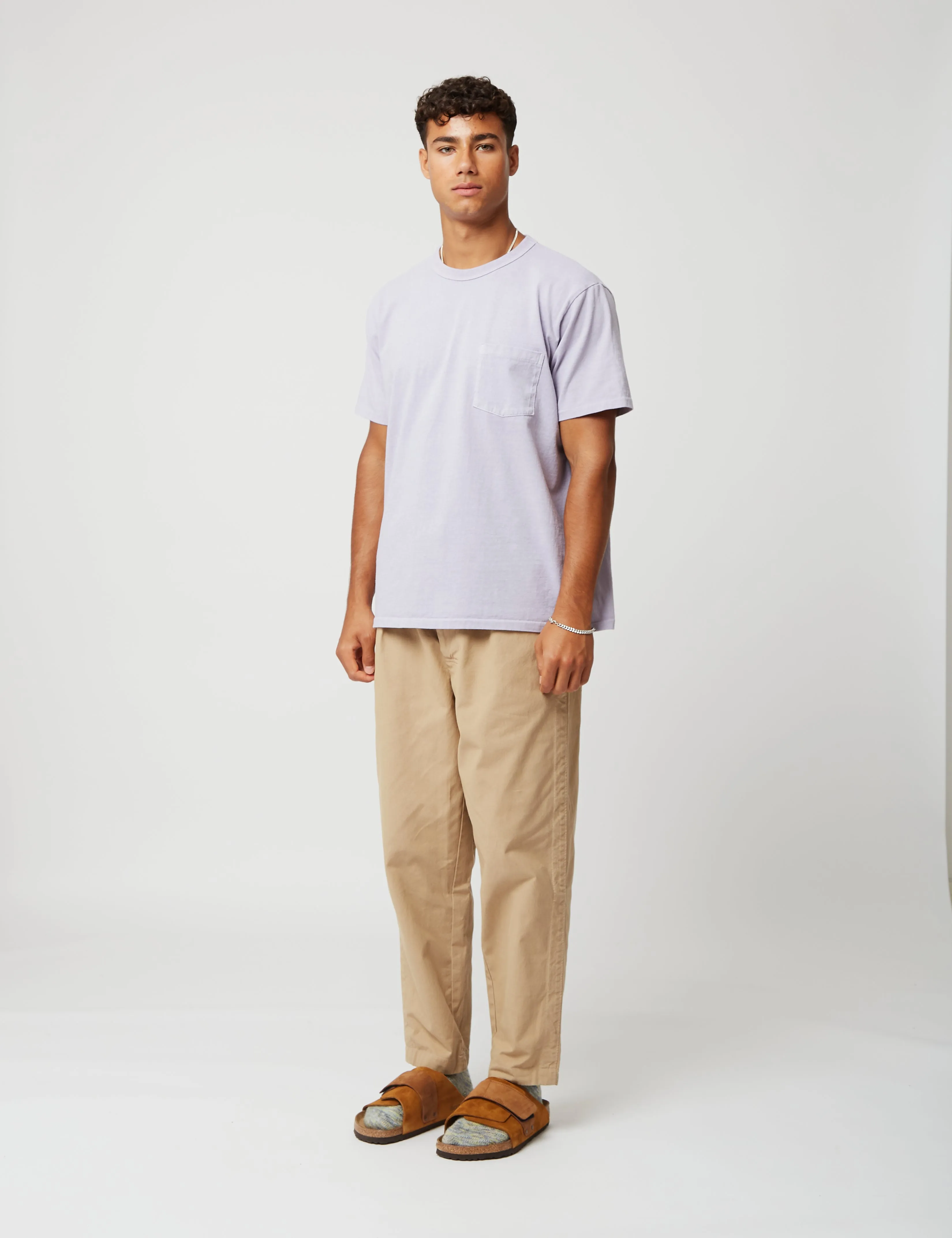 Velva Sheen Pigment Dyed USA Made Pocket T-Shirt - Orchid Pink sold by Article London product image thumbnail 4