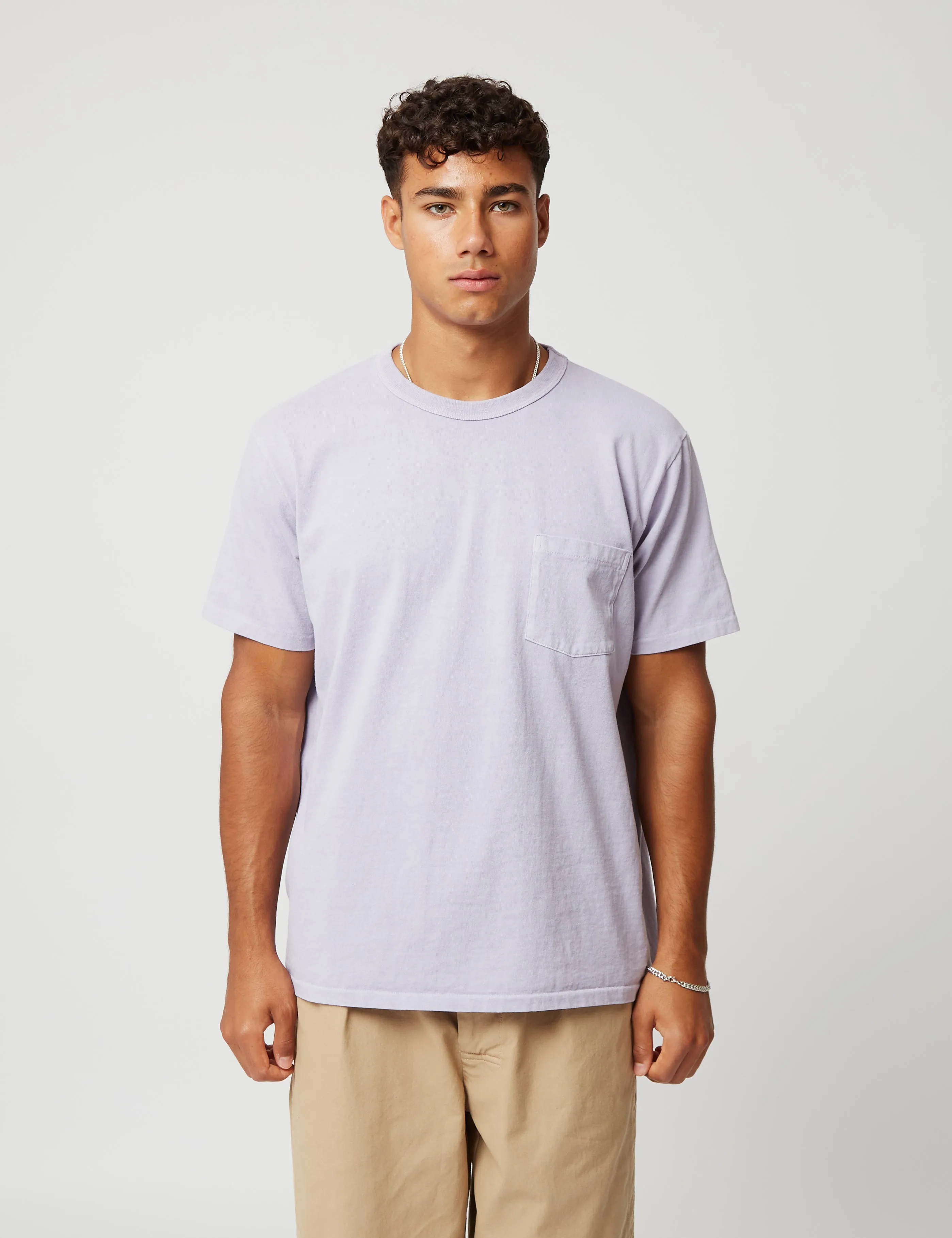 Velva Sheen Pigment Dyed USA Made Pocket T-Shirt - Orchid Pink sold by Article London