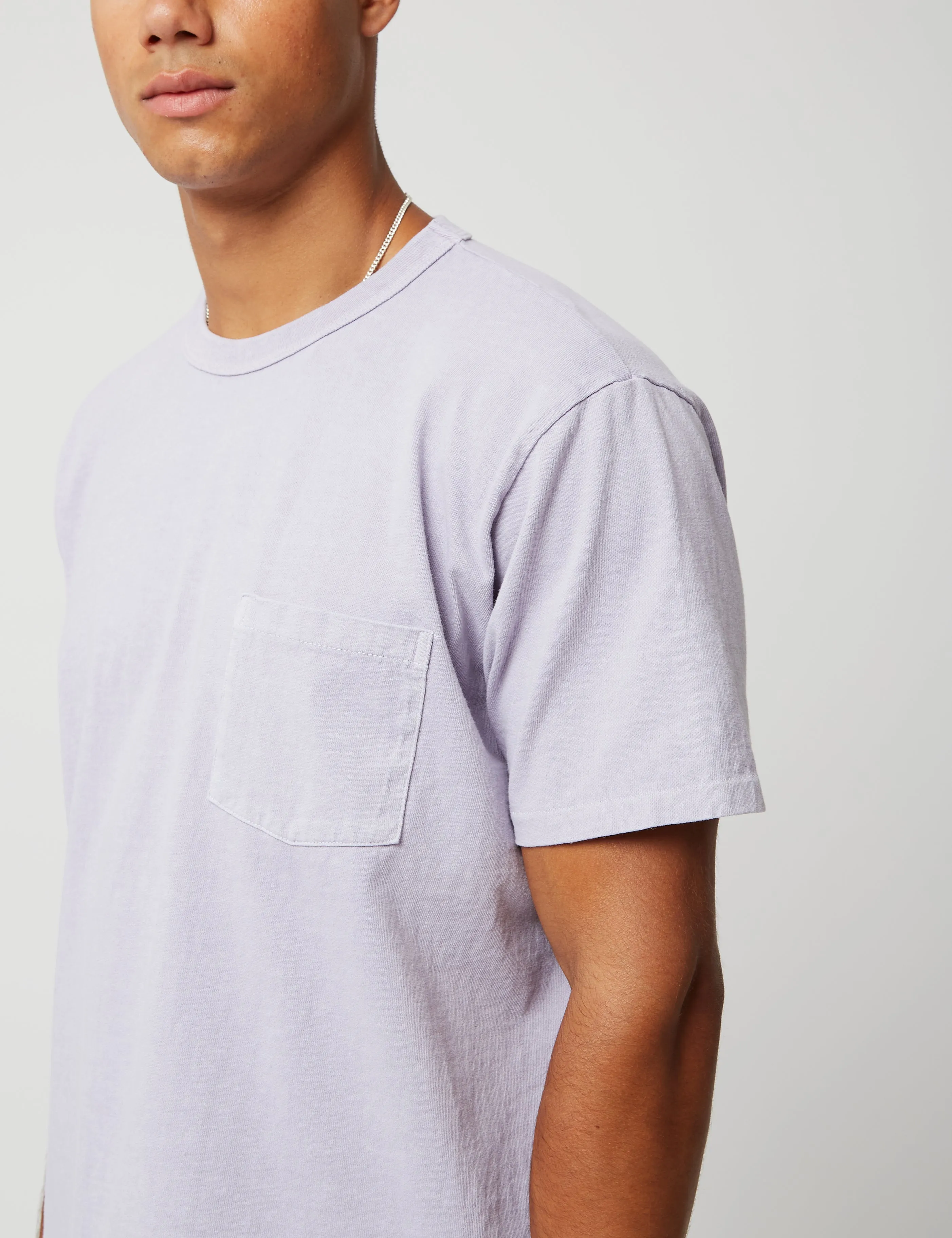 Velva Sheen Pigment Dyed USA Made Pocket T-Shirt - Orchid Pink sold by Article London product image thumbnail 2