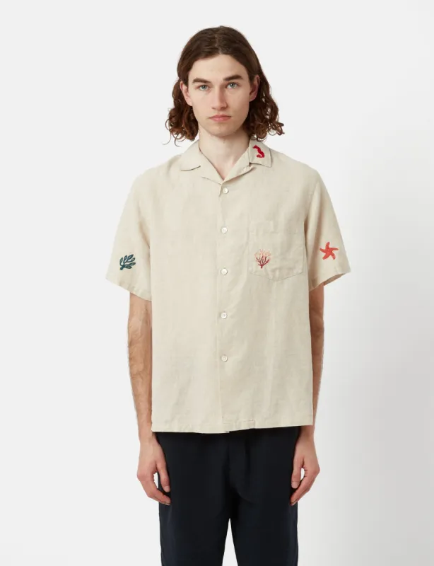 Portuguese Flannel Shore Short Sleeve Shirt - Ecru sold by Article London