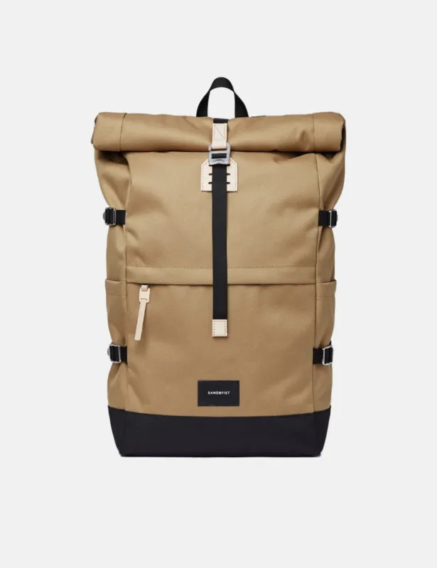 Sandqvist Bernt Rolltop Backpack - (Recycled Poly) - Bronze/Black sold by Article London