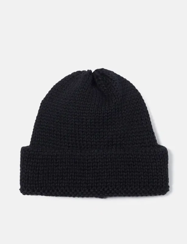 Universal Works Short Watch Cap (Wool) - Black sold by Article London