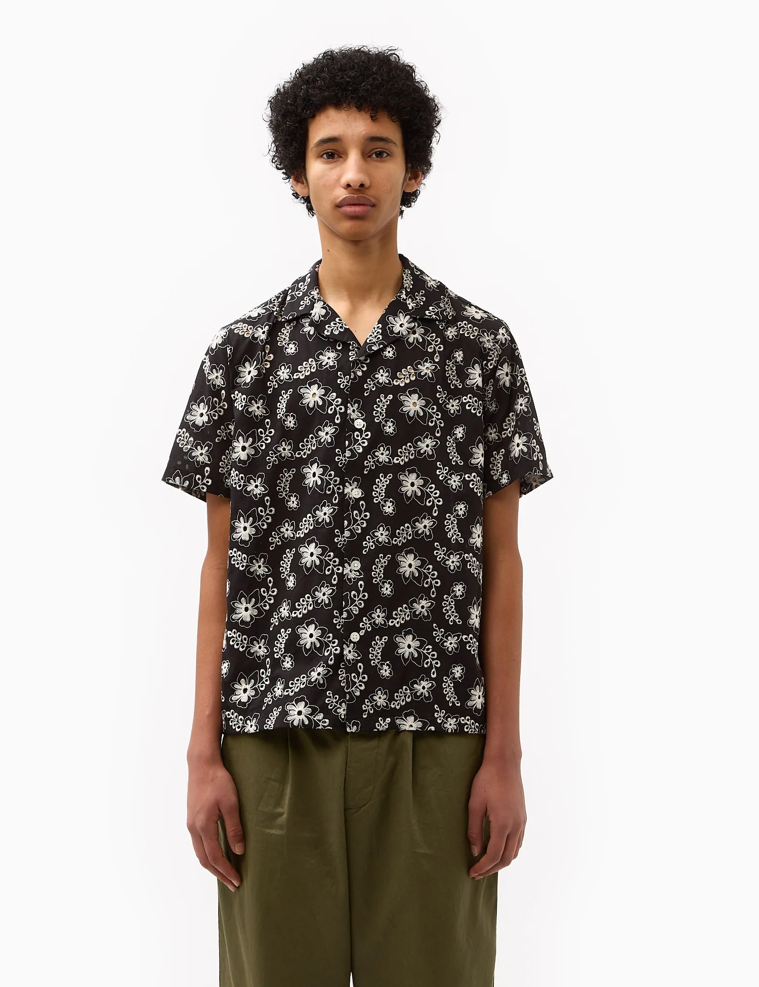 Portuguese Flannel Folclore 4 Short Sleeve Shirt - Black sold by Article London