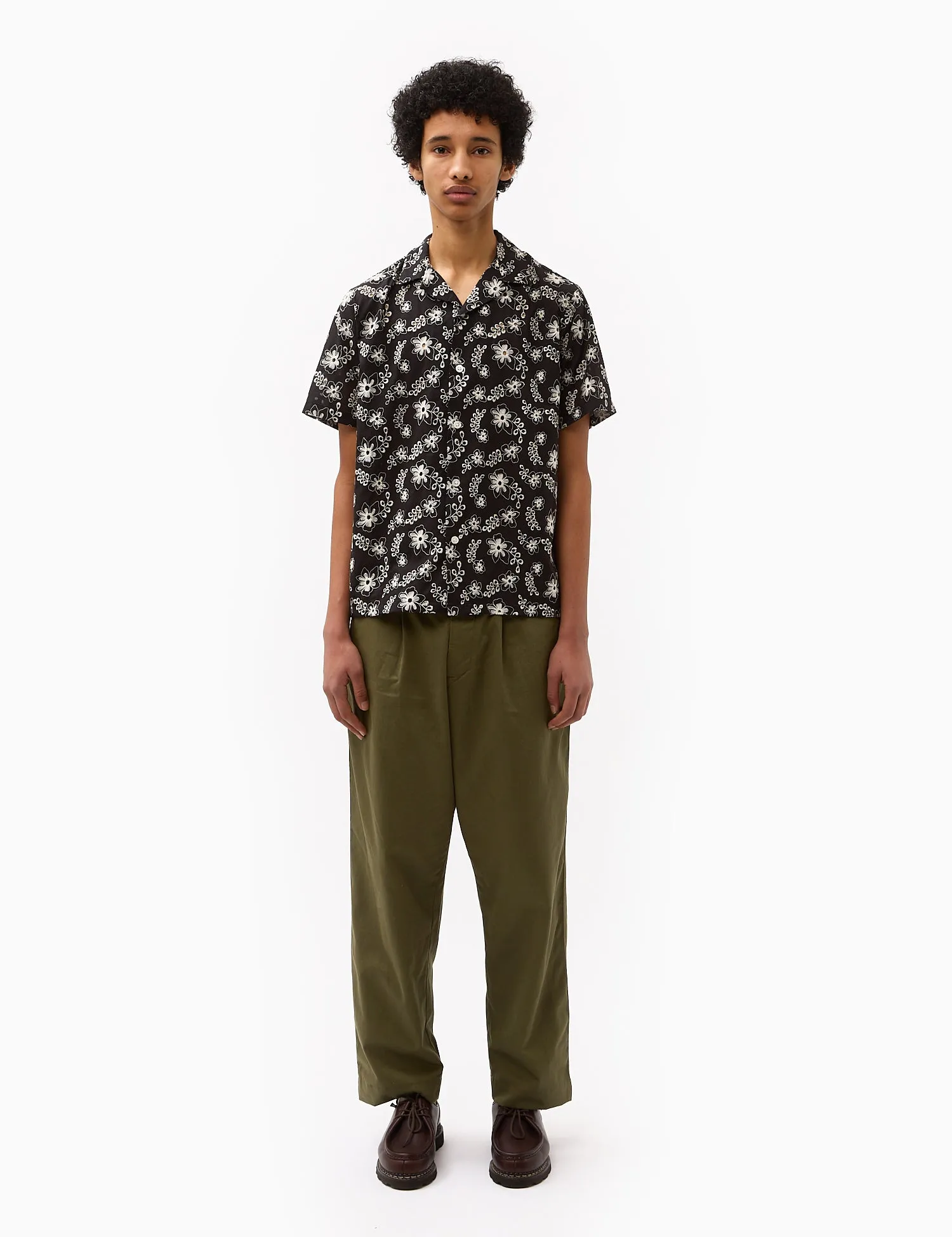 Portuguese Flannel Folclore 4 Short Sleeve Shirt - Black sold by Article London product image thumbnail 3