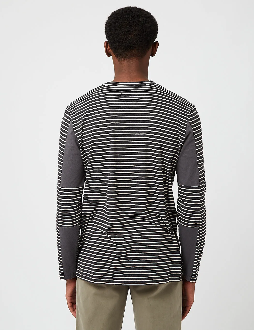 Folk Slack Long Sleeve T-Shirt (Stripe) - Slate Melange sold by Article London product image thumbnail 4