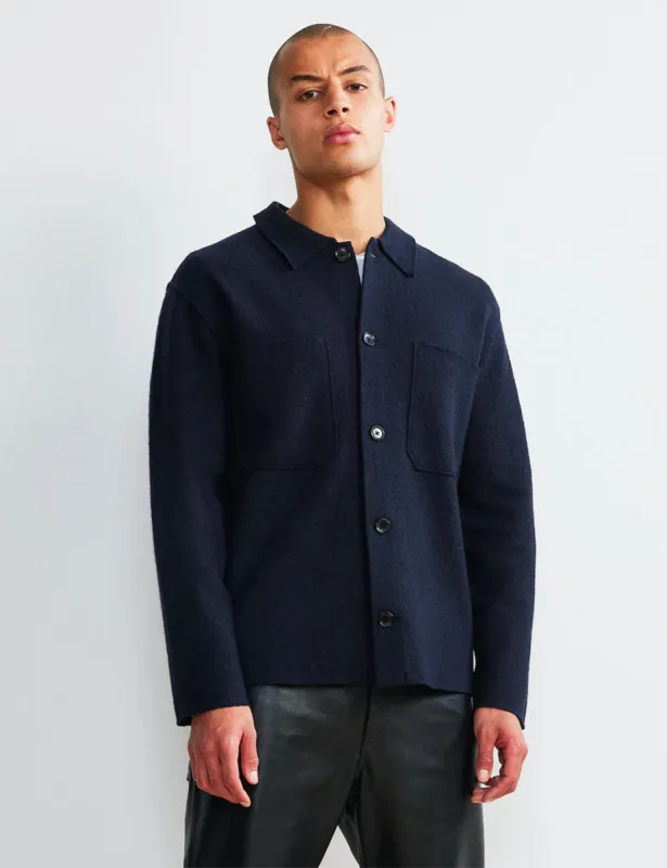 NN07 Jonas Jacket  (Boiled Wool) - Navy Blue sold by Article London