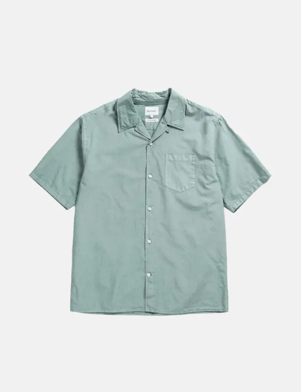 Norse Projects Carsten Short Sleeve Shirt (Tencel) - Mineral Blue sold by Article London