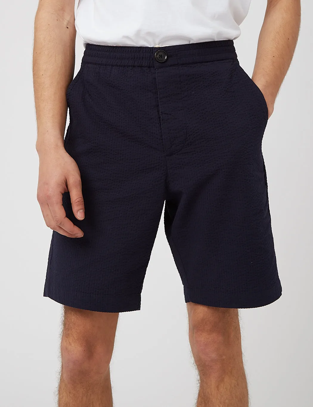 Oliver Spencer Drawstring Shorts - Hattison Navy Blue sold by Article London product image thumbnail 2