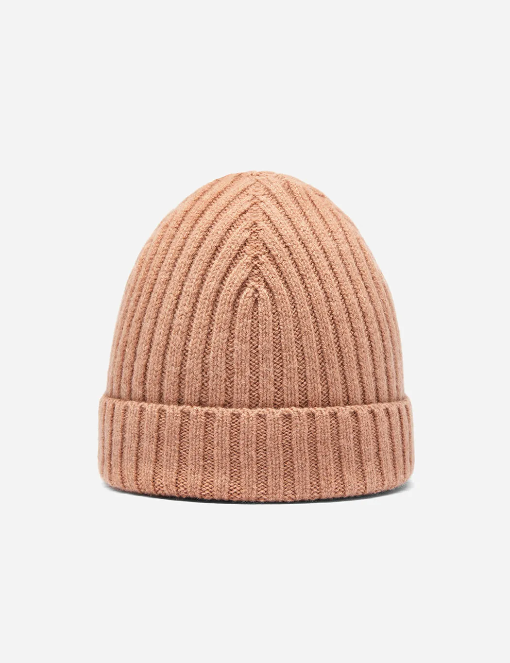 Bhode Rib Beanie Hat (Lambswool) - Camel sold by Article London