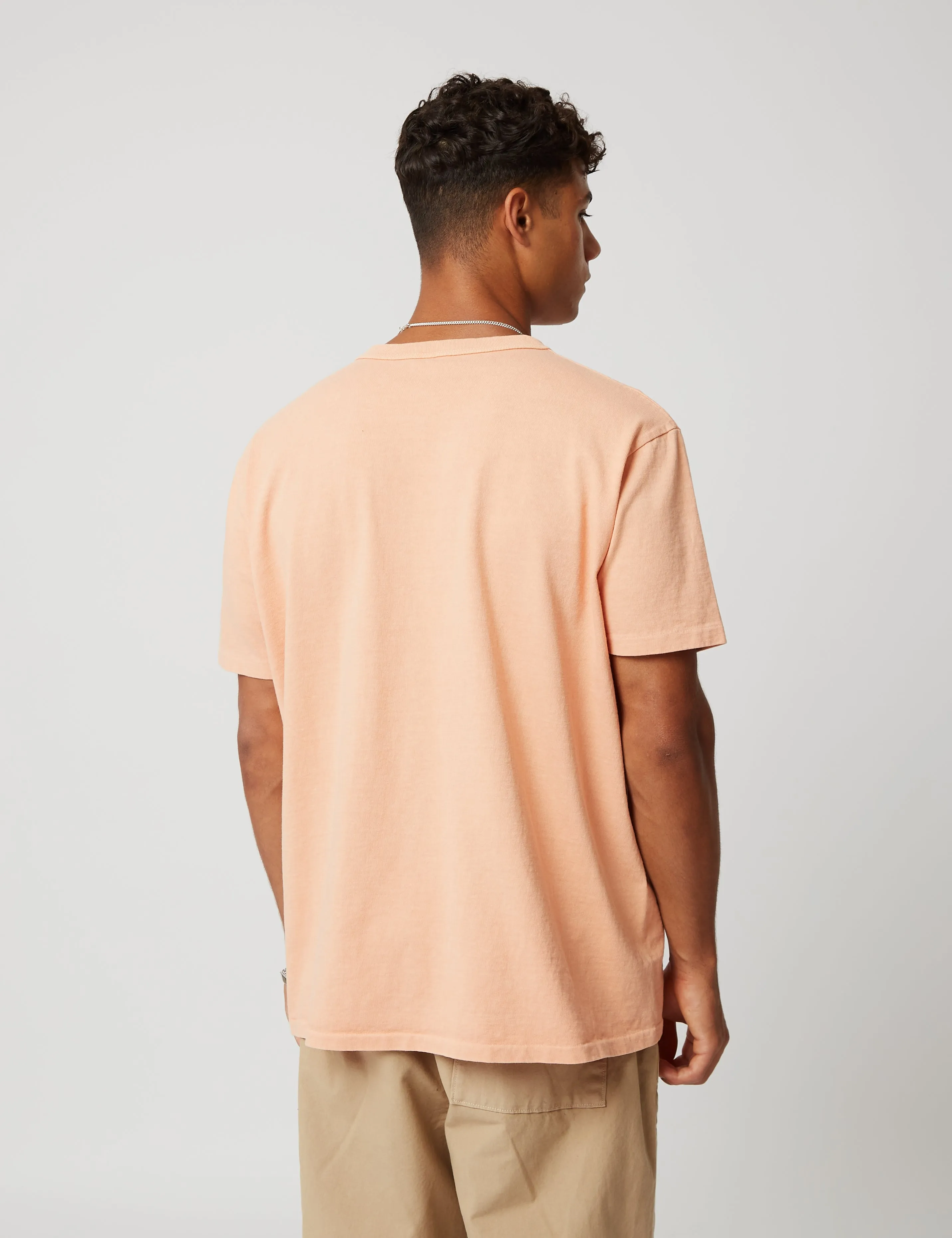 Velva Sheen Pigment Dyed USA Made Pocket T-Shirt - Coral Pink sold by Article London product image thumbnail 3