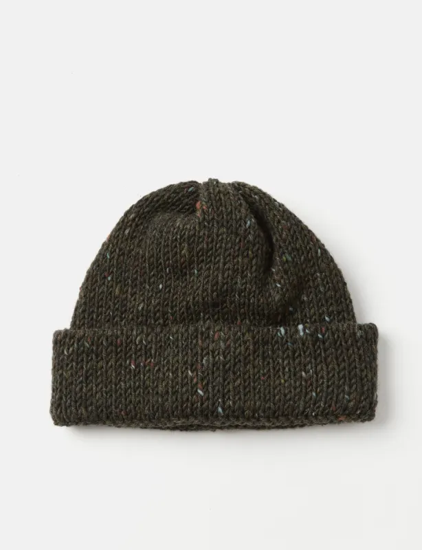 Universal Works Short Watch Beanie Hat - Forest Green Marl sold by Article London