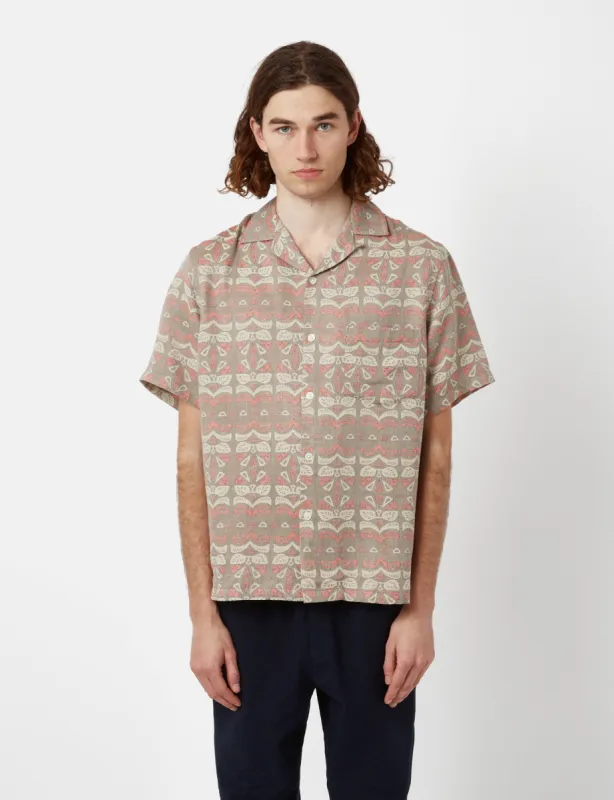 Portuguese Flannel Resort Short Sleeve Shirt - Charcoal Grey sold by Article London