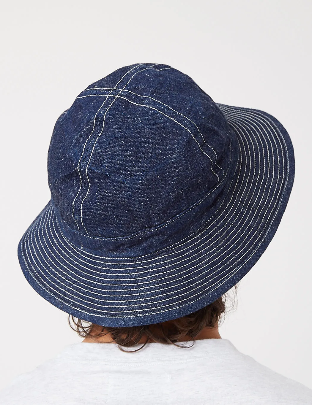 orSlow US Navy Hat (One Wash) - Navy Blue sold by Article London product image thumbnail 2
