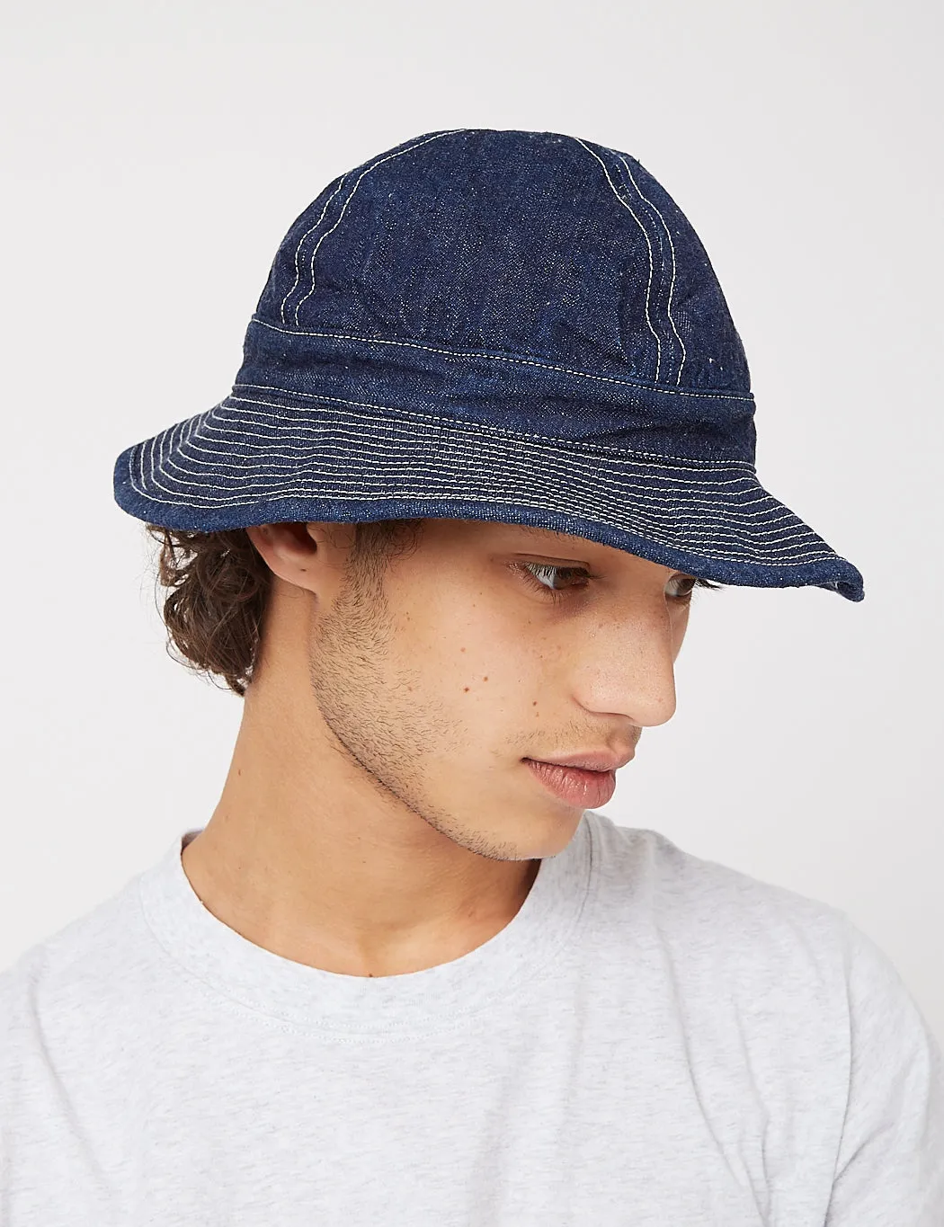 orSlow US Navy Hat (One Wash) - Navy Blue sold by Article London