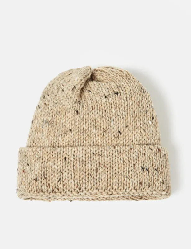 Universal Works Short Watch Beanie Hat - Oatmeal Brown Marl sold by Article London