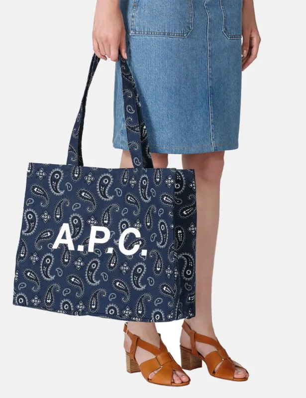A.P.C. Diane Shopping Bag - Navy Blue sold by Article London