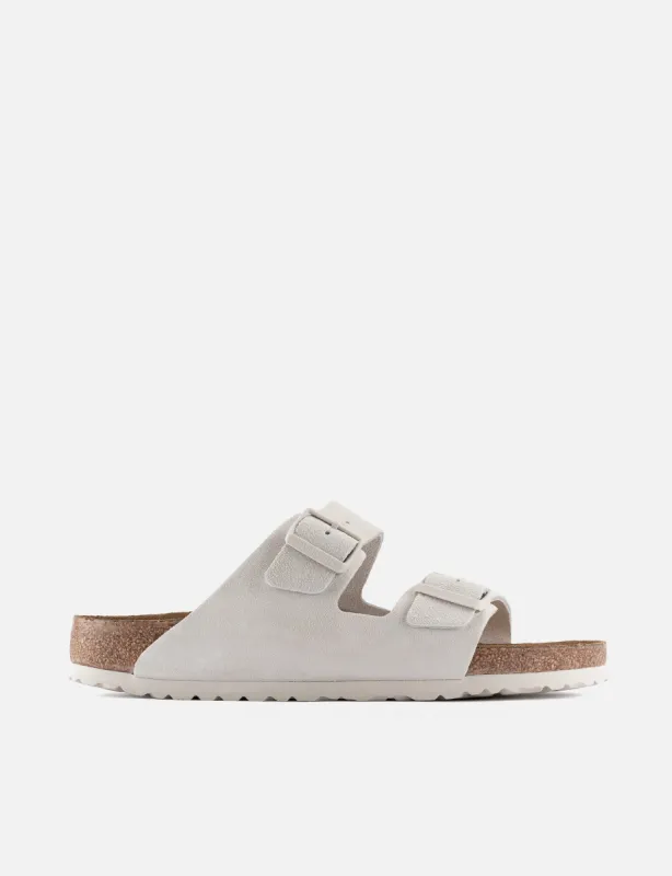 Womens Birkenstock Arizona Modern Suede Sandal (Narrow) - Antique White sold by Article London