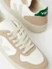 Women's Veja V-10 Leather Trainers (Chrome Free) - White/Sahara/Emerald sold by Article London