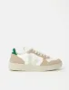Women's Veja V-10 Leather Trainers (Chrome Free) - White/Sahara/Emerald sold by Article London