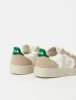 Women's Veja V-10 Leather Trainers (Chrome Free) - White/Sahara/Emerald sold by Article London