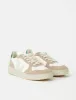 Women's Veja V-10 Leather Trainers (Chrome Free) - White/Sahara/Emerald sold by Article London