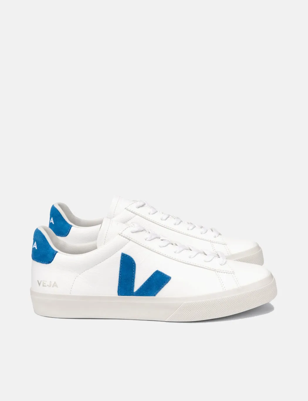 Veja Campo Trainers (Chromefree Leather) - Extra White/Swedish Blue sold by Article London