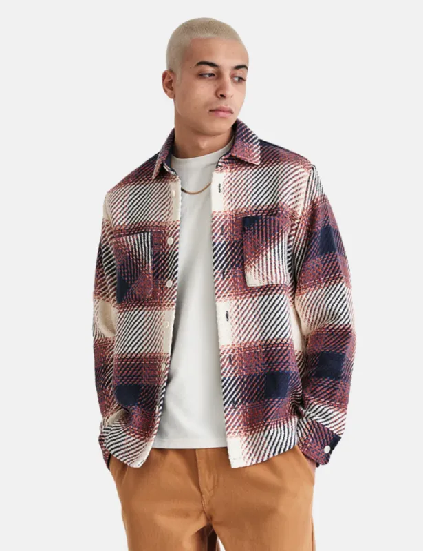 Wax London Whiting Overshirt (Ombre Check) - Rust sold by Article London