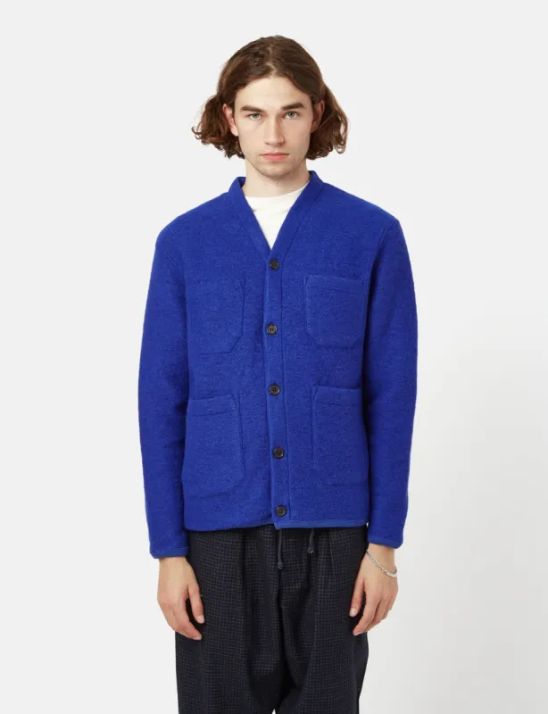 Universal Works Cardigan (Wool Fleece) - Blue sold by Article London