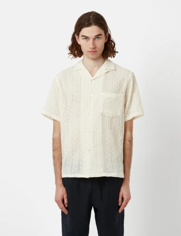 Portuguese Flannel Piros Short Sleeve Shirt - White sold by Article London