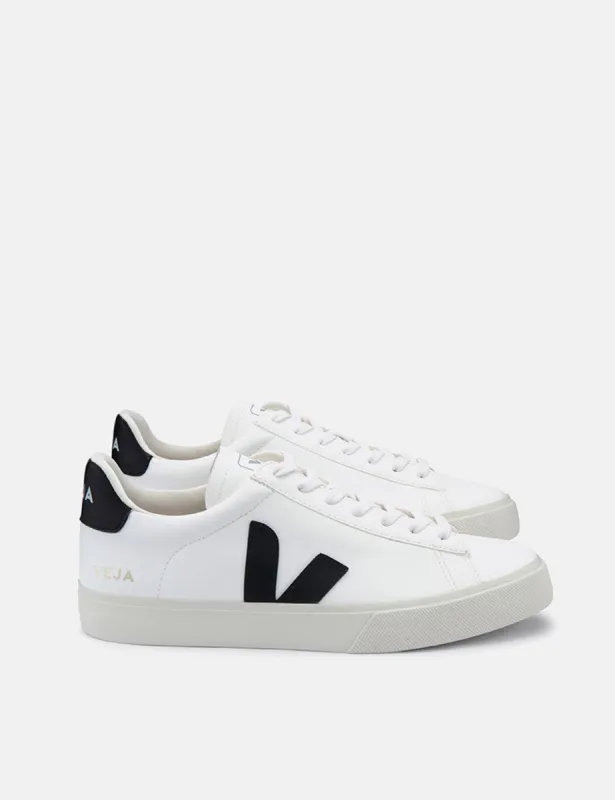 Veja Campo Trainers (Chrome Free Leather) - White/Black sold by Article London