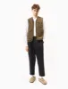 Universal Works Zip Gilet (Geometric Fleece) - Brown sold by Article London