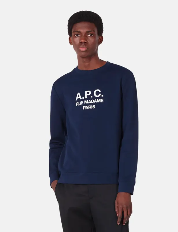 A.P.C. Rufus Sweatshirt (Embroidered Logo) - Marine/Dark Navy made by A.P.C.