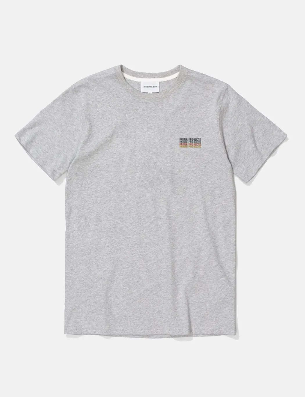Norse Projects Niels Logo Stack T-Shirt - Light Grey Melange sold by Article London