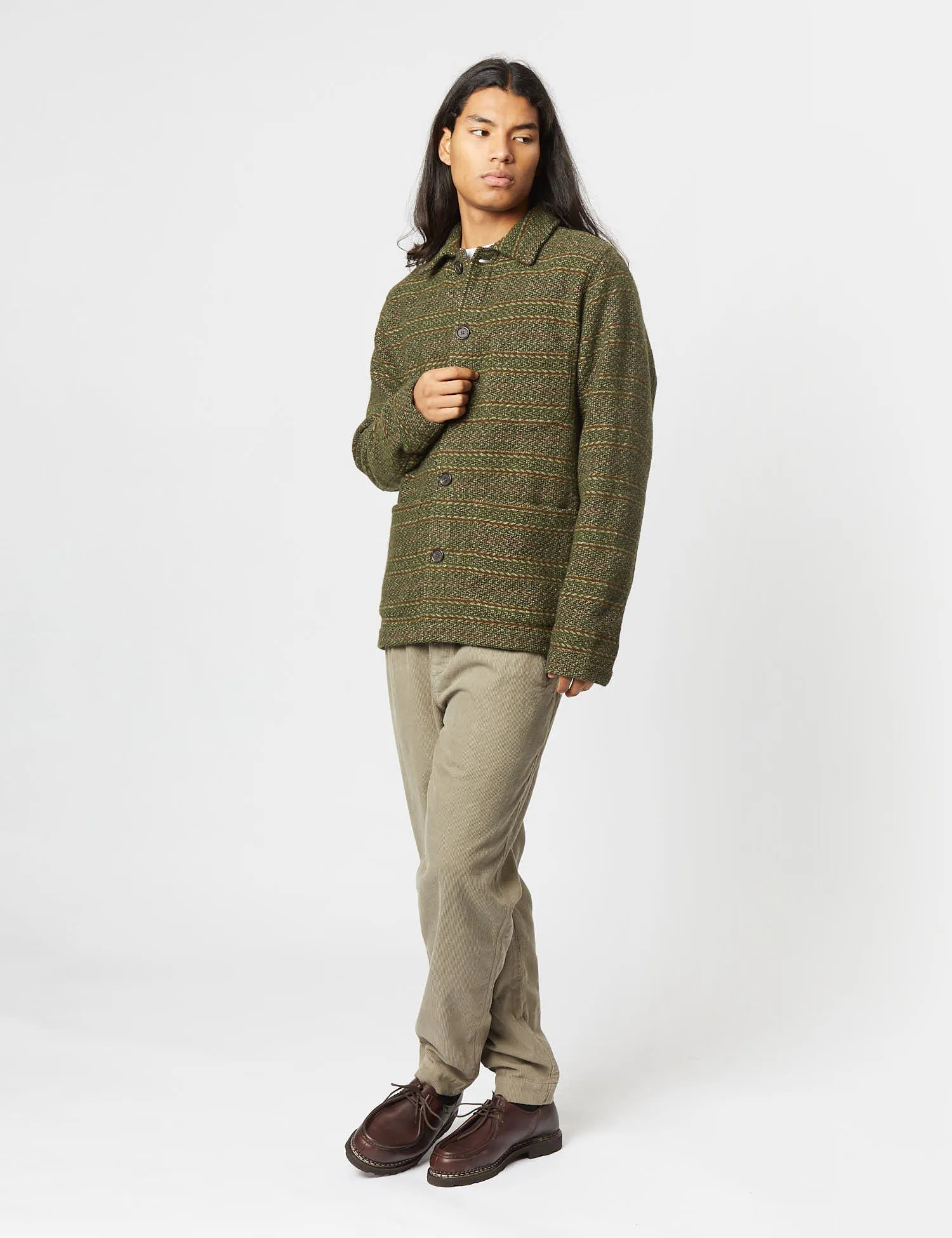 Universal Works Field Jacket (Wool) - Olive Green sold by Article London product image thumbnail 3