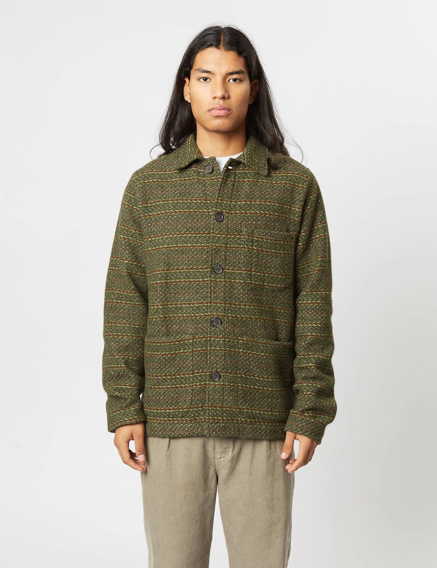 Universal Works Field Jacket (Wool) - Olive Green sold by Article London