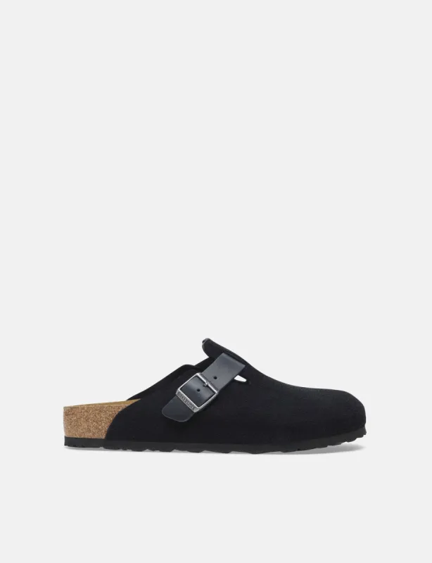Birkenstock Women's Boston Clogs (Narrow) - Midnight Navy sold by Article London