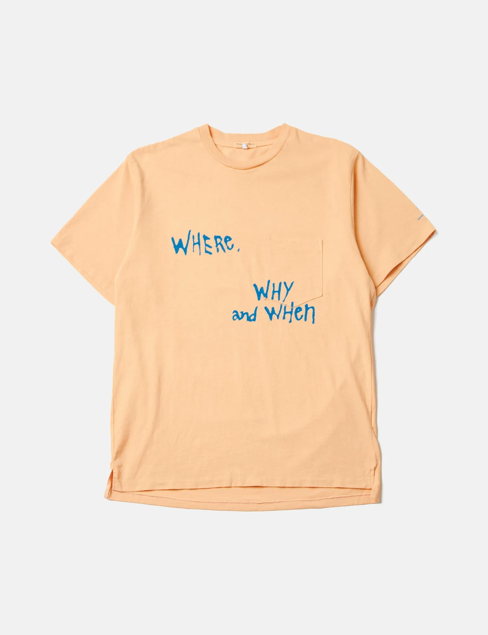 Engineered Garments Printed Cross Crew Neck T-Shirt - Peach Yellow sold by Article London product image thumbnail 5