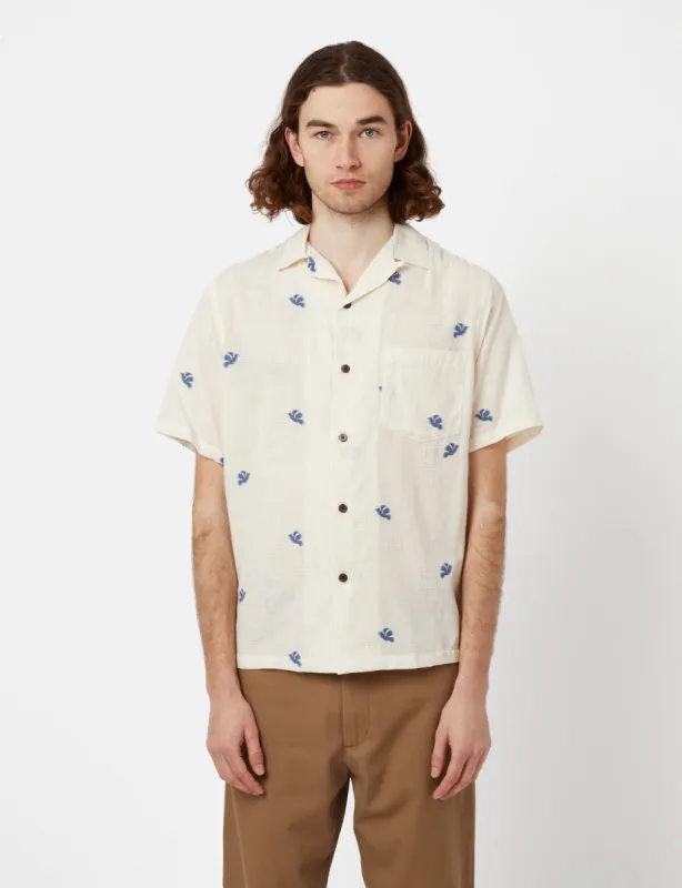 Portuguese Flannel Philly Short Sleeve Shirt - Blue sold by Article London