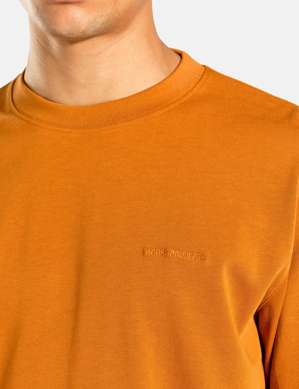 Norse Projects Heavy Logo Longsleeve T-Shirt - Rufous Orange sold by Article London product image thumbnail 2