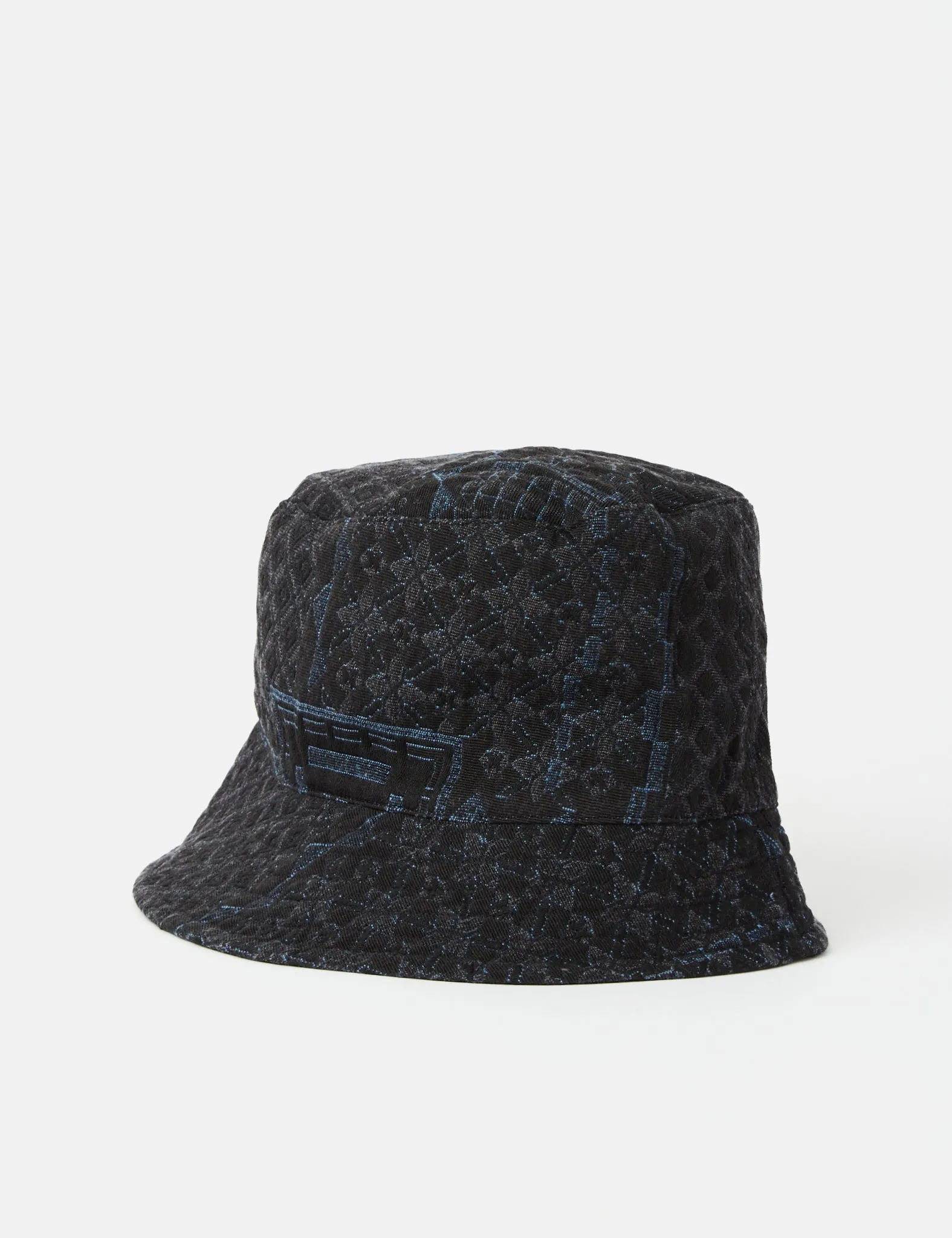 Engineered Garments Bucket Hat (Jacquard) - Black/Navy Blue sold by Article London product image thumbnail 3